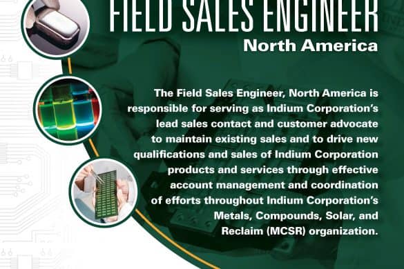 Indium Corp is hiring a Field Engineer, North America. Find out more at indium.com/corporate/careers