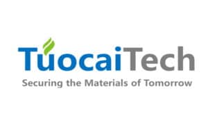 TuocaiTech logo with company name in tel, green and grey and text that reads Securing the Materials of Tomorrow