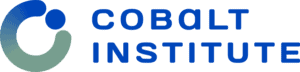 Cobalt institute logo, with a stylised cobalt chemical symbol co n blue and green