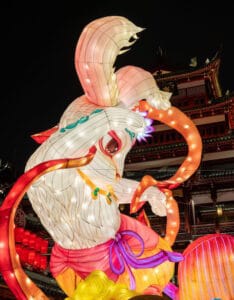 Giant Rabbit lantern at the New Year parade in Shanghai