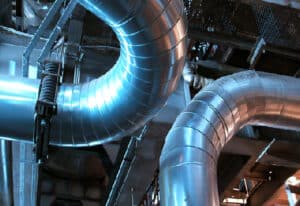 Image of steel pipes in an industrial plant. Photo; Shuttlestock