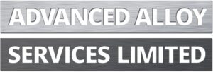 Advanced Alloy Services Limited logo with company name in white on metallic grey background