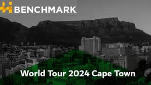 Photo of Cape Town with Benchmark logo and text World Tour 2024 Cape Town