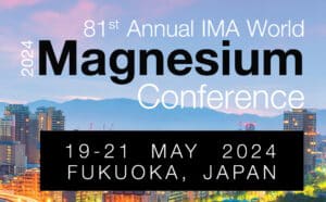 Photo of Fukuoka, Japan and text: 81st Annual IMA World Magnesium Conference 2024, 19-21 May 2024, Fukuoka, Japan
