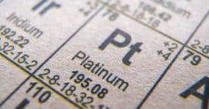 Photo of a section of the periodic table focused on platinum. Image by Erman Gunes, Shuttlestock