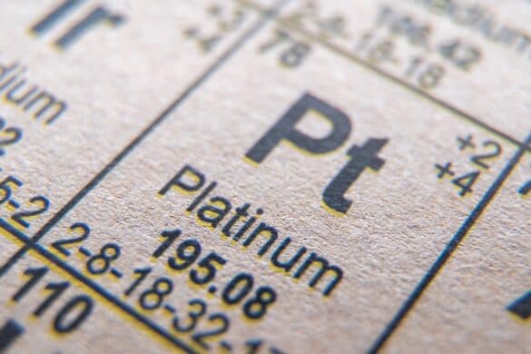 Photo of a section of the periodic table focused on platinum. Image by Erman Gunes, Shuttlestock