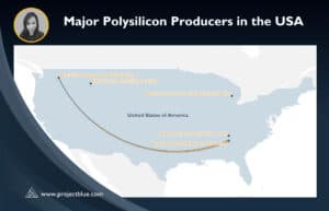 Map of major polysilicon producers in the USA
