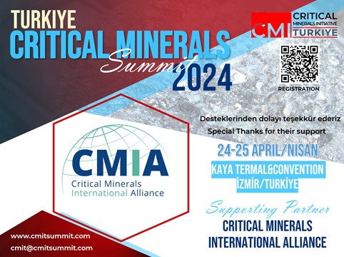 Turkiye Critical Minerals Summit 2024 event banner with logos