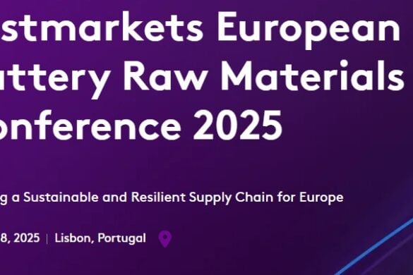 Purple event banner with text Fastmarkets European Battery Raw materials Conference 2025