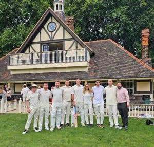 MMTA team in front of the Vincent School cricket ground pavilion
